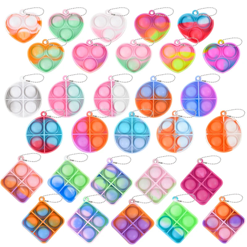 10/20pcs Mini Pop Keychain Toddler Sensory Fidget Toys