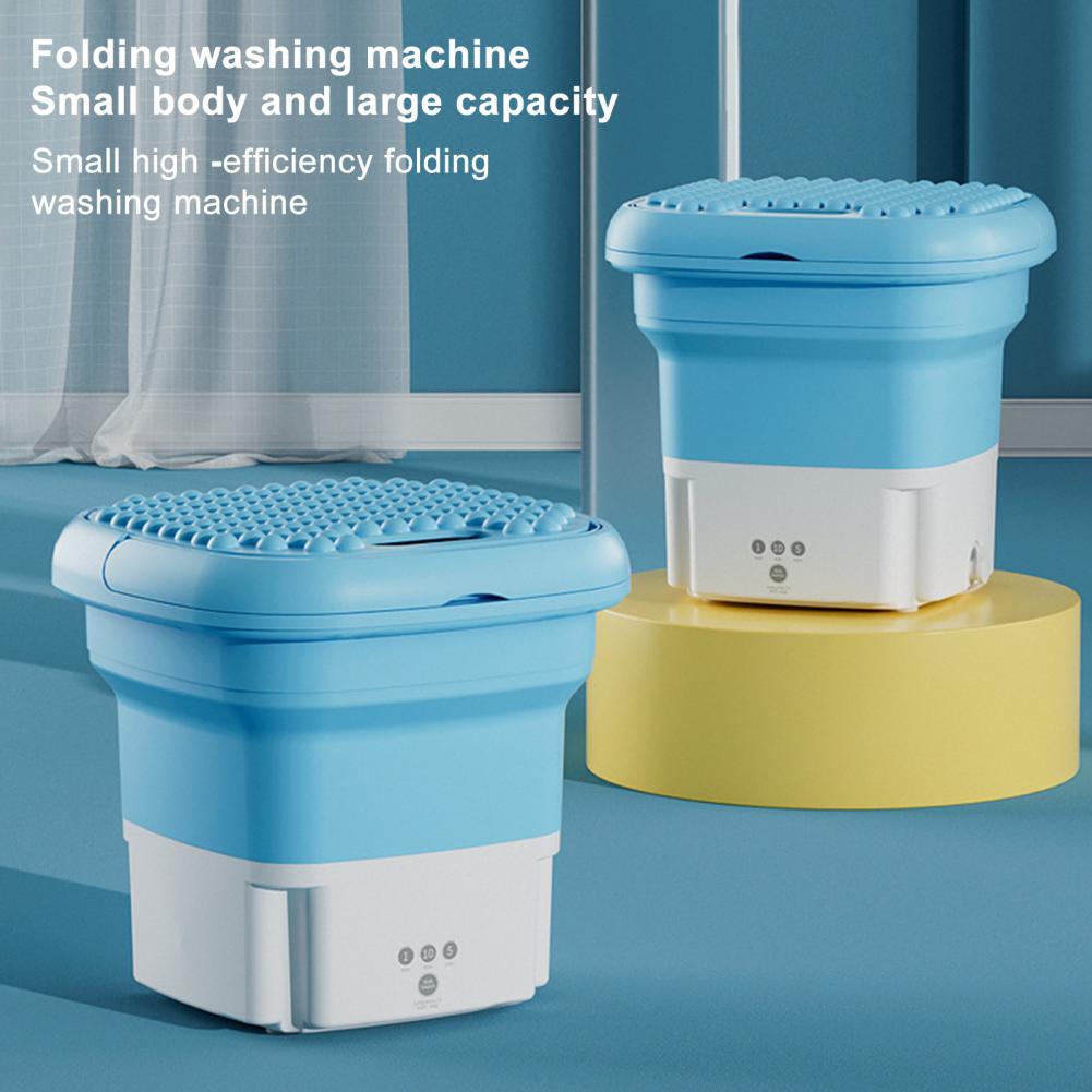 Portable Foldable Washing Machine US Plug Compact Size Low Noise Energy-saving Sock Baby Clothes Mini Washer Bathroom Supplies