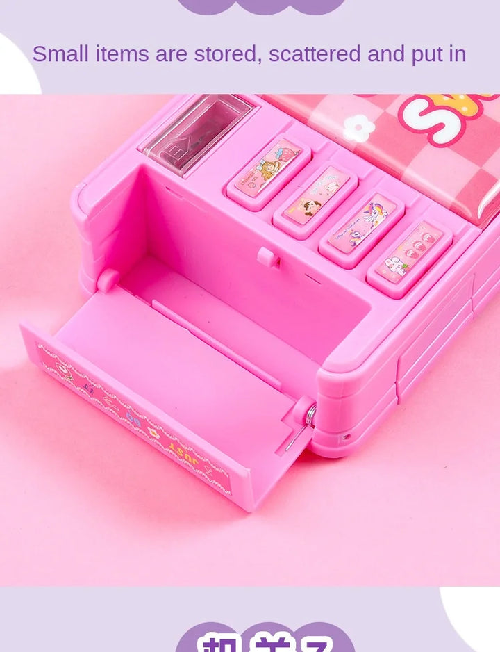 Multi Functional Stationery Box Smart Female Password Lock High Tech Pencil Case  Mechanism Bilayer Girls School Students