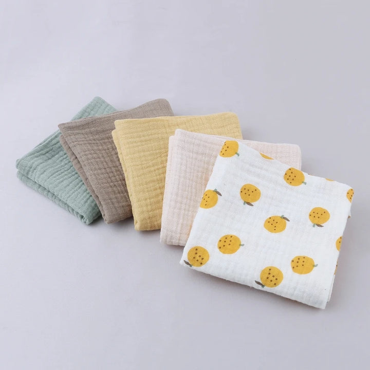 5pcs/Set Square Cotton Baby Face Towel / Bibs Burp Cloths 30x30cm