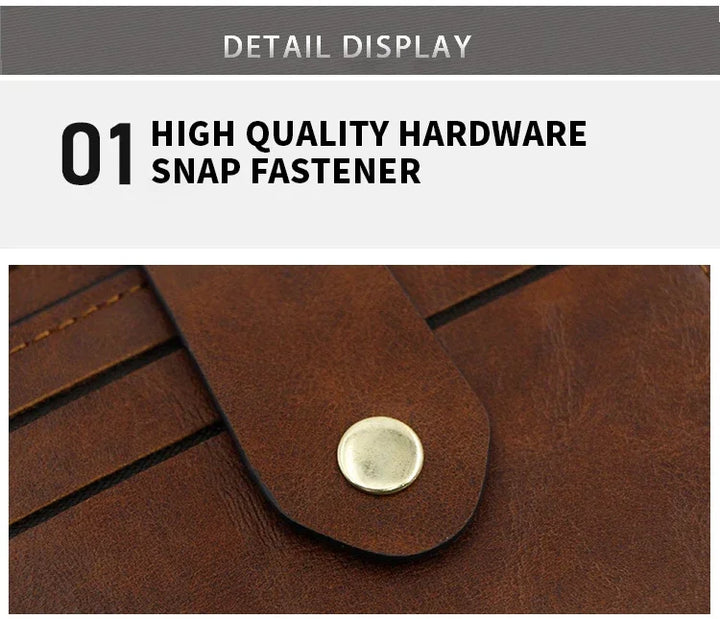 Men Fashion Credit ID Card Holder Wallet Male Slim Leather Wallets with Coin Pocket Luxury Brand Designer Brown Business Purse