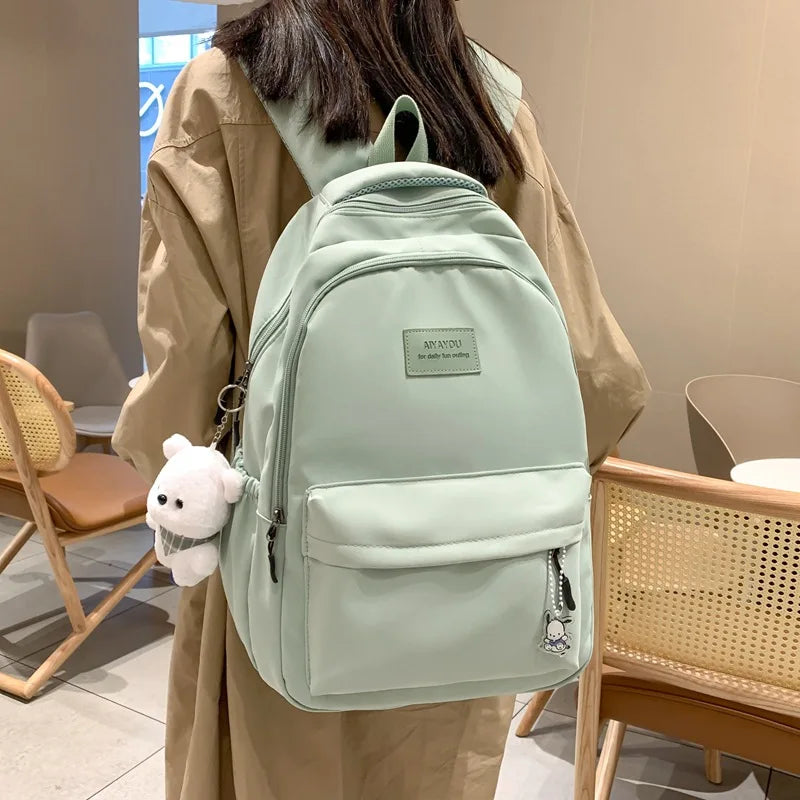 New Female Fashion Lady High Capacity Waterproof College Backpack Trendy Women Laptop School Bags Cute Girl Travel Book Bag Cool