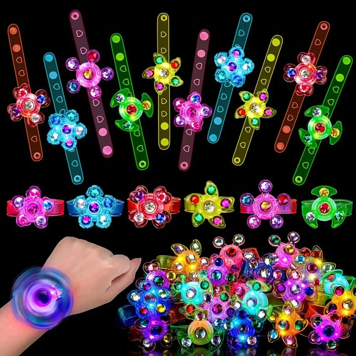 12 Pcs LED Luminous Fidget Spinner Bracelet