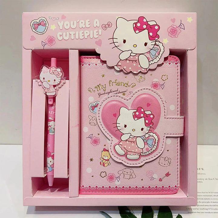 Sanrio Cinnamoroll Hello Kitty Notebook Gel Pen Kuromi Notepad Portable Notebook Stationery Set Office School Supplies Gifts