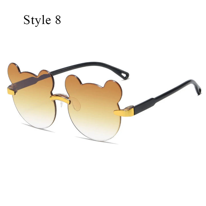 Fashion Brand Kids Sunglasses Cartoon Bear Shape Child Black Sun Glasses Anti-uv Baby Sun-shading Eyeglasses Girl Boy Sunglass