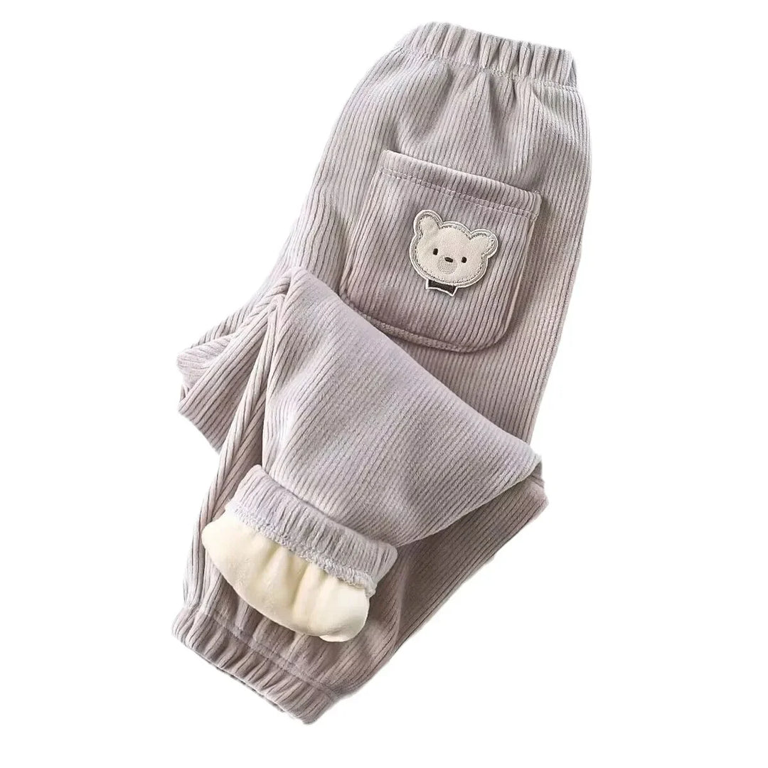 Winter Kids Girls Leggings Cotton Fleece Lined Pants Children Plus Velvet Warm Trousers Toddler Cartoon Thick Tights Baby Pants