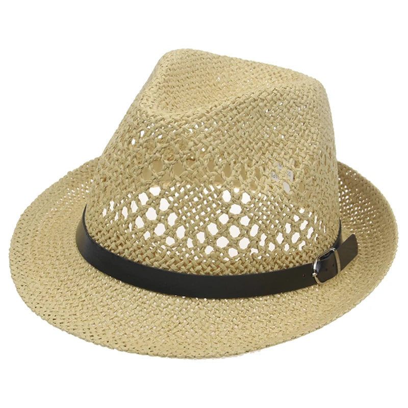 Man Hat Sumner Straw Hats Beach Panamas Belts Formal Casual Solid Sun Protection Hats for Women Jazz Cap for Men Sombrero Hombre