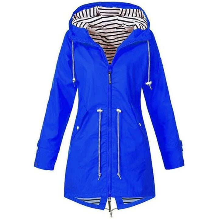 Womens Waterproof Raincoat Casual Lightweight Drawstring Jackets