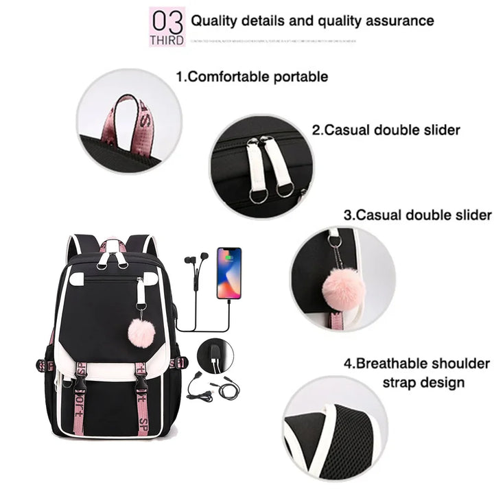 K-POP Elements Pattern Fashion Casual Backpack