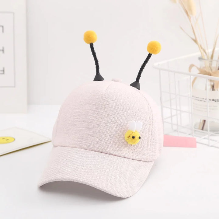 Children Baseball Cap For Girls Boys 3D Little Bee Adjustable Mesh 2024 Summer Kids Hip Hop Hat Sun Cap