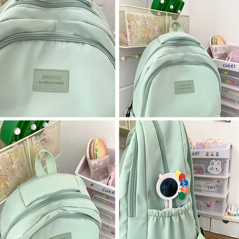 New Female Fashion Lady High Capacity Waterproof College Backpack Trendy Women Laptop School Bags Cute Girl Travel Book Bag Cool