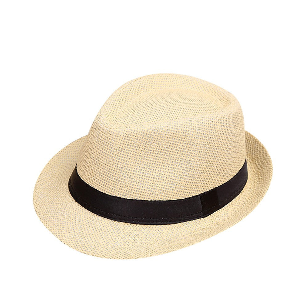 Children Kids Summer Beach Straw Hat Girls Boys Sunhat Jazz Panama Trilby Fedora Hat Gangster Cap Outdoor Breathable Hats кепка