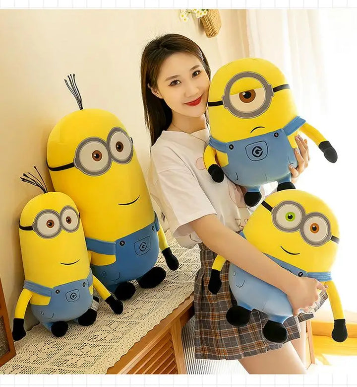 Cute Minions Movie Characters Yellow Plush Toys Bob Stuart In Jeans Soft Dolls Toys & Hobbies Christmas Birthday Gift 1pcs