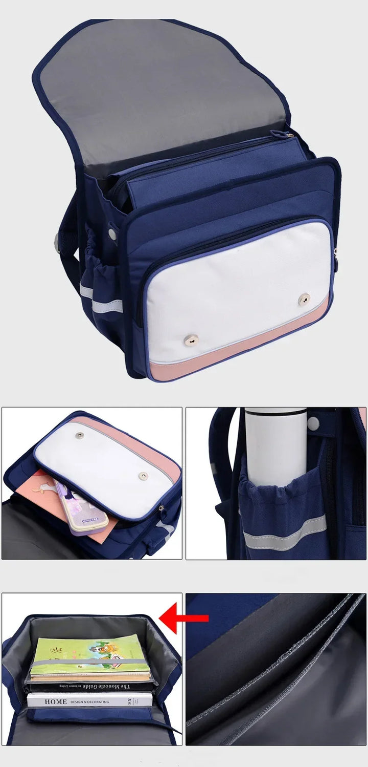 School Bags Girls Orthopedic Backpack Cute Waterproof SchoolBag for Teenage Flip Book Bag Student Grade 1-3 Mochilas Infantil