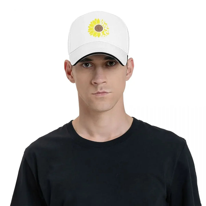 Sunflower & Butterflies Baseball Hat - Casual Hip-Hop Style