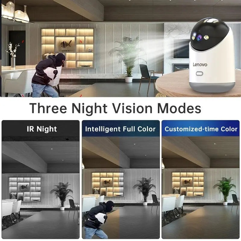 3MP 5G WiFi PTZ IP Smart Home Night Light Wireless Baby Monitor