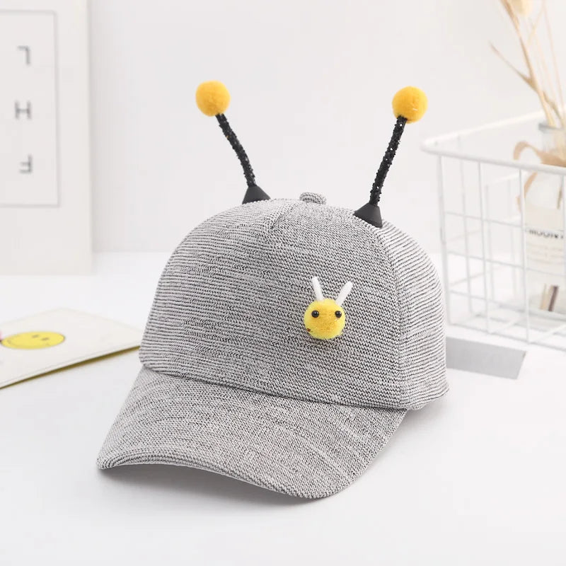 Children Baseball Cap For Girls Boys 3D Little Bee Adjustable Mesh 2024 Summer Kids Hip Hop Hat Sun Cap