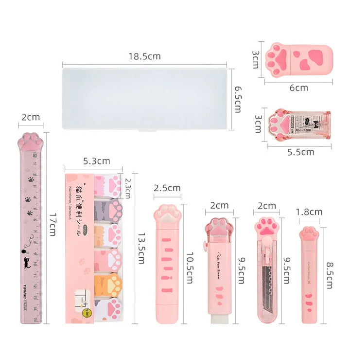 Cat Paw Stationery Set for School Gift 9 In 1