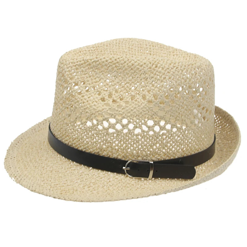 Man Hat Sumner Straw Hats Beach Panamas Belts Formal Casual Solid Sun Protection Hats for Women Jazz Cap for Men Sombrero Hombre