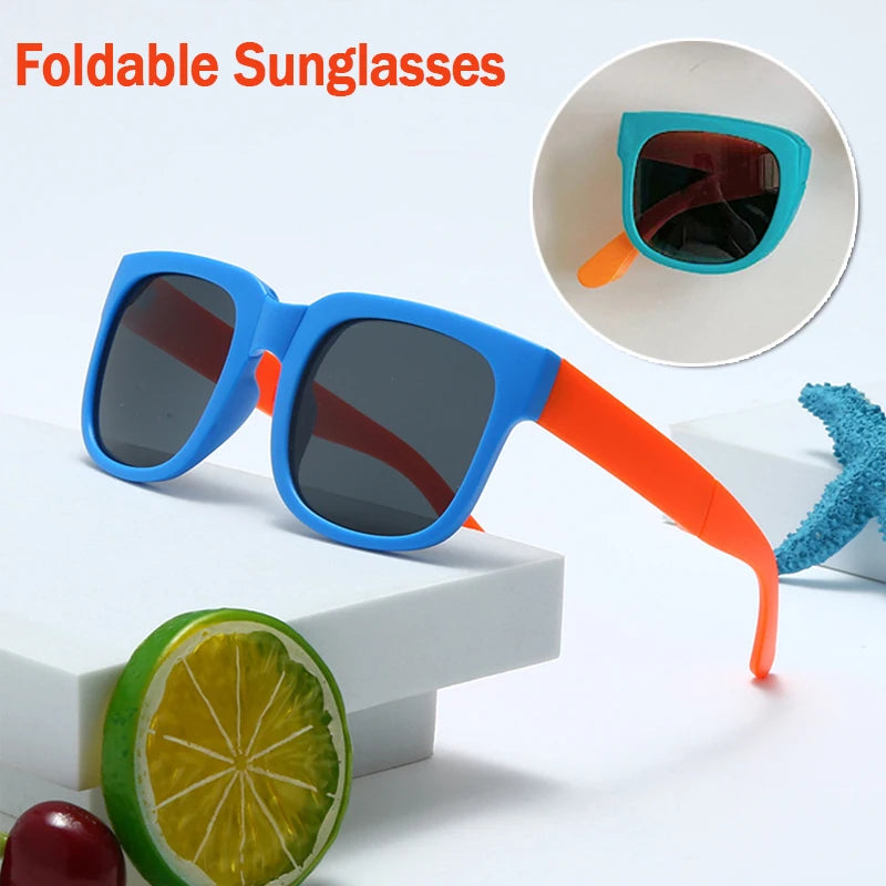 Children Summer Folding Square Sunglasses for Kids Portable Outdoor Sports UV400 Shades Glasses Boys Girls Baby Eyewear