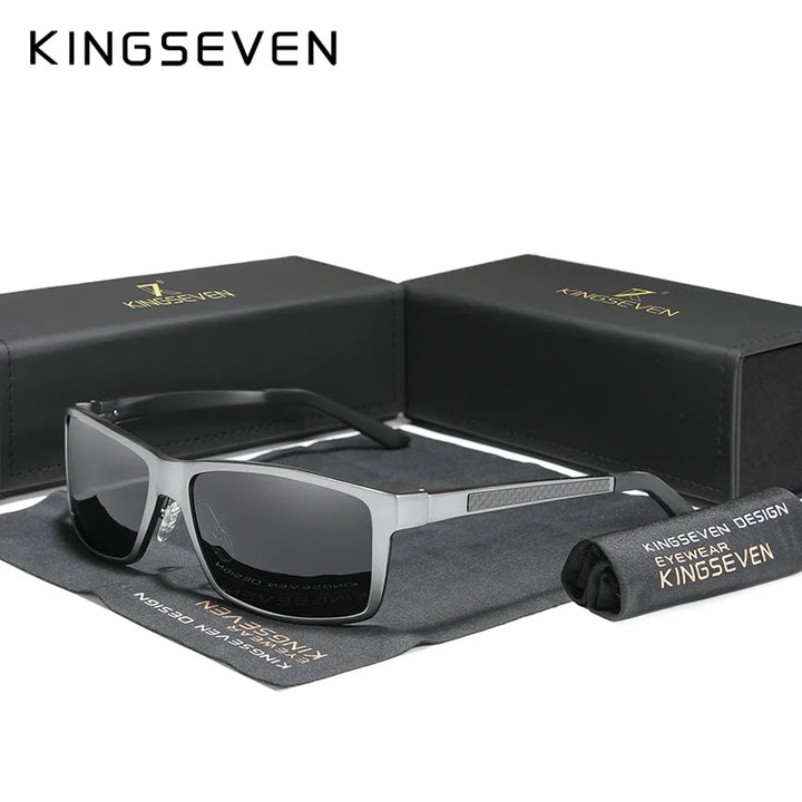 KINGSEVEN Aluminum Polarized Sunglasses For Men UV400 Protect Anti-reflection Glasses Male Driving Biking Eyewear Accessories