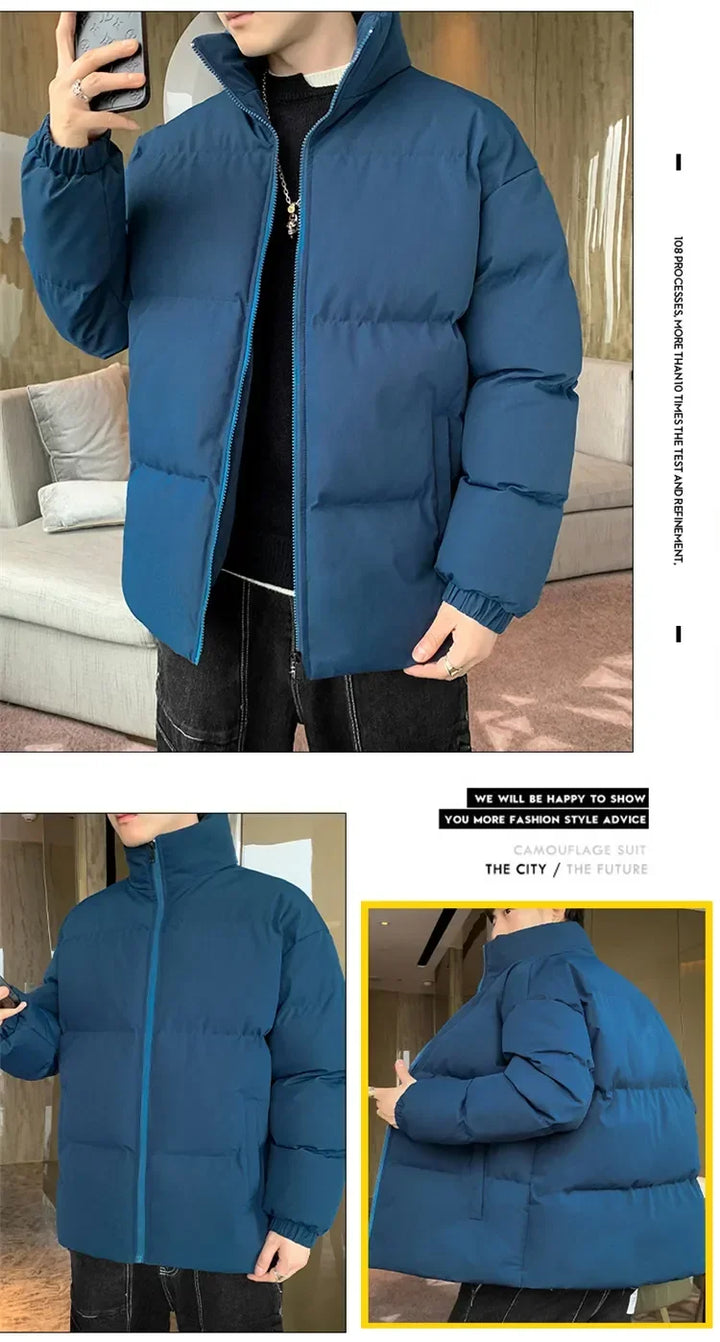 Men's Thicken Warm Parka Jacket - Stylish Winter Mens Stand Collar Jackets