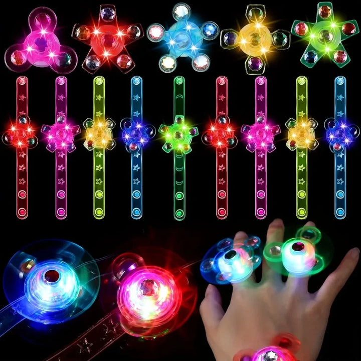 12 Pcs LED Luminous Fidget Spinner Bracelet