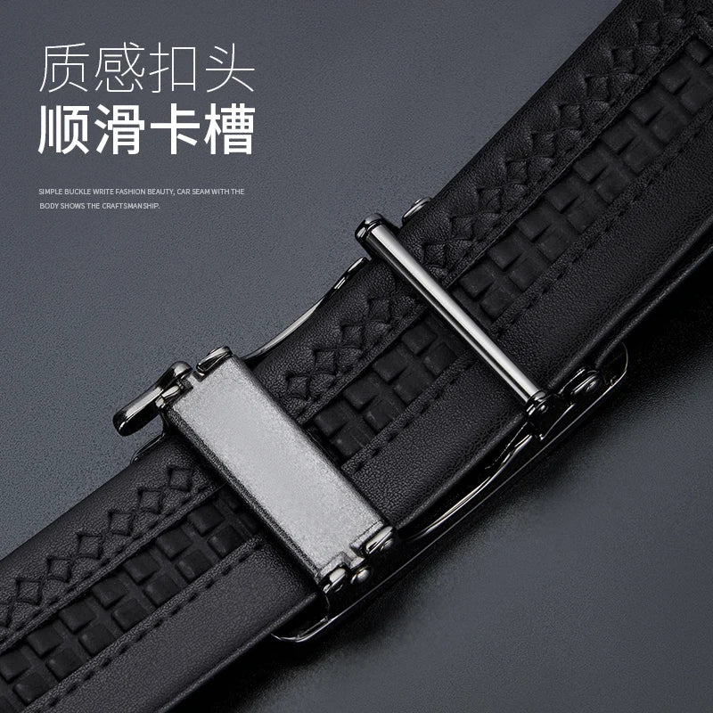 BISONDENIM Famous Brand Belt Men Top Quality Genuine Luxury Leather Belts for Men,Strap Male Metal Automatic Buckle N71772