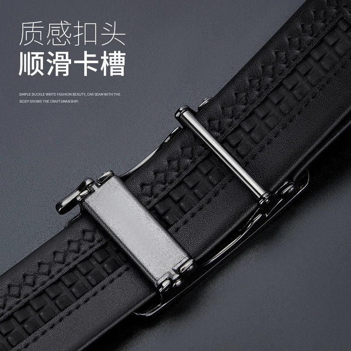 BISONDENIM Famous Brand Belt Men Top Quality Genuine Luxury Leather Belts for Men,Strap Male Metal Automatic Buckle N71772