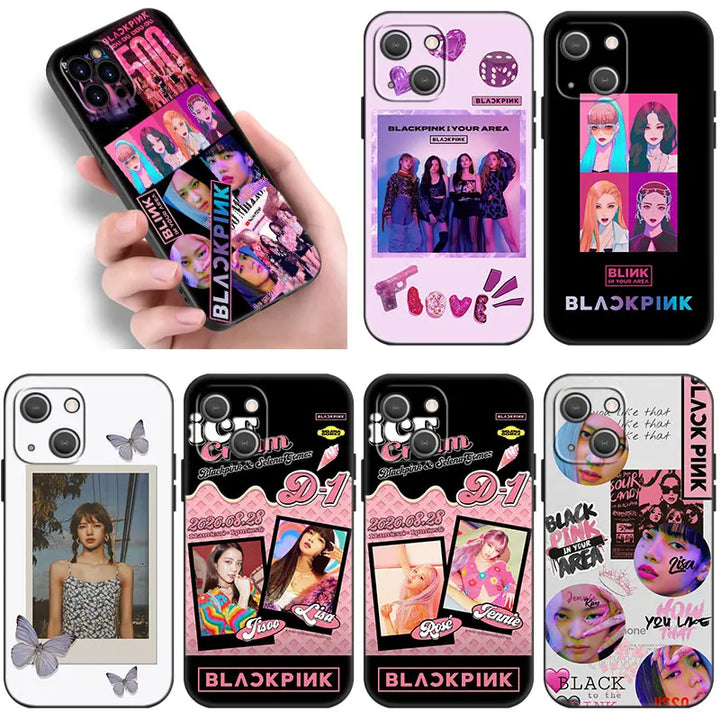 Kpop B-BLACK-P-Pink Phone Case For Honor 90 200 Lite X7B X6 X8B X6A X6S X7A X8A X9A X9B X5 Plus 70 20 Pro Lite Cartoon Cover