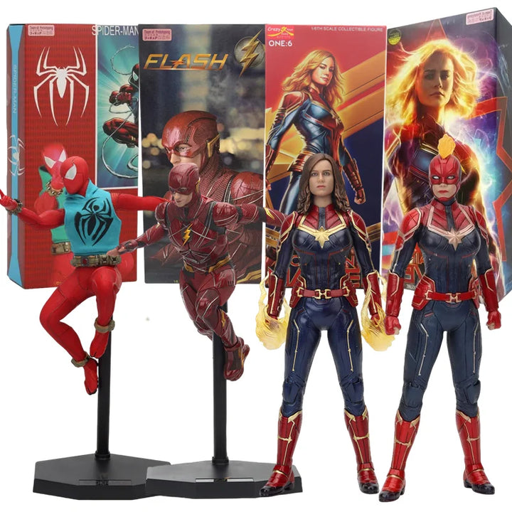 1/6  Team of Prototyping Avengers Toy Iron Man Figure Captain Marvel Model Spider-Man Flash Collectible Anime Model kids gifts