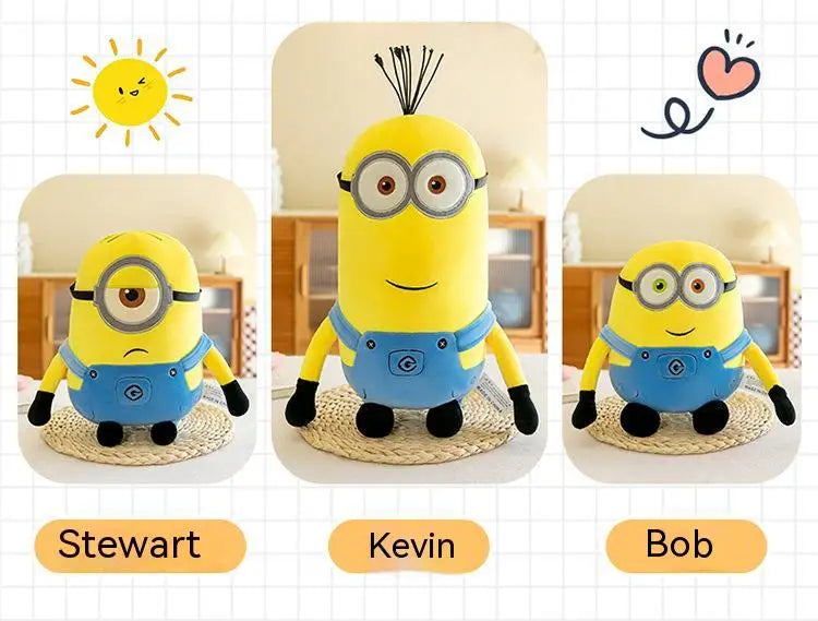 Cute Minions Movie Characters Yellow Plush Toys Bob Stuart In Jeans Soft Dolls Toys & Hobbies Christmas Birthday Gift 1pcs