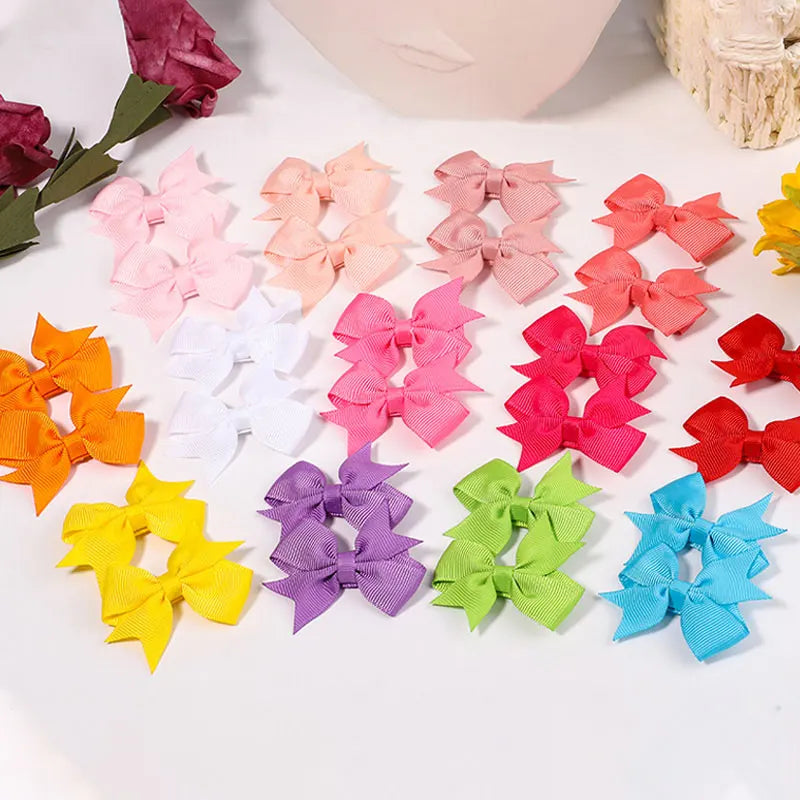 40Pcs Hair Bow Clips For Toddler Girls Ribbon Newborn Bowknot Hairpin Barrettes Cute Hair Bow Clip Headwear Kid Hair Accessories