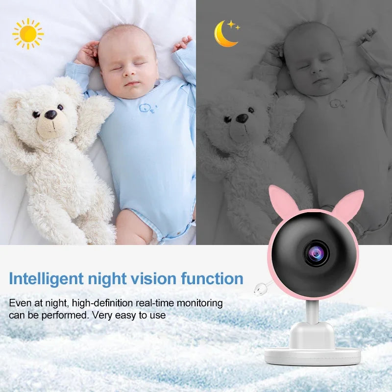 2.8 Inch Video Baby Monitor CCTV Camera 4X Zoom Audio Night Vision Surveillance Camera With Temperature Display Screen Babyphone