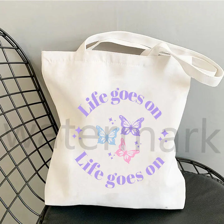 Life Goes On Shopping Bags anime,  Inspired Tote Bag Kpop cute totes