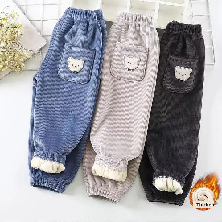 Winter Kids Girls Leggings Cotton Fleece Lined Pants Children Plus Velvet Warm Trousers Toddler Cartoon Thick Tights Baby Pants