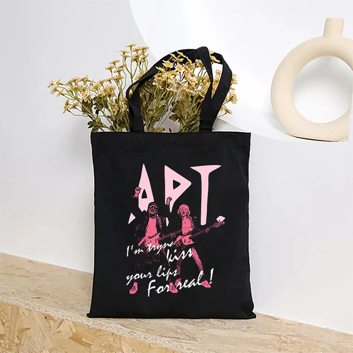 K-POP Hit Song APT. Canvas Tote Bag Best Trend Song Gift