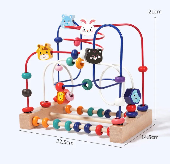 Montessori Baby Toys Wooden Roller Coaster Bead Maze Toddler Early Learning Educational Puzzle Math Toy for Children 2024