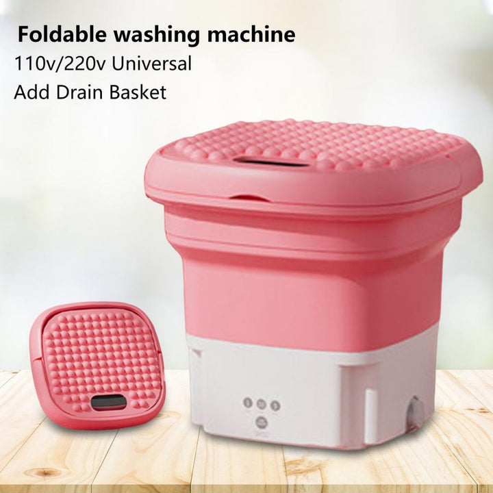 Portable Foldable Washing Machine US Plug Compact Size Low Noise Energy-saving Sock Baby Clothes Mini Washer Bathroom Supplies