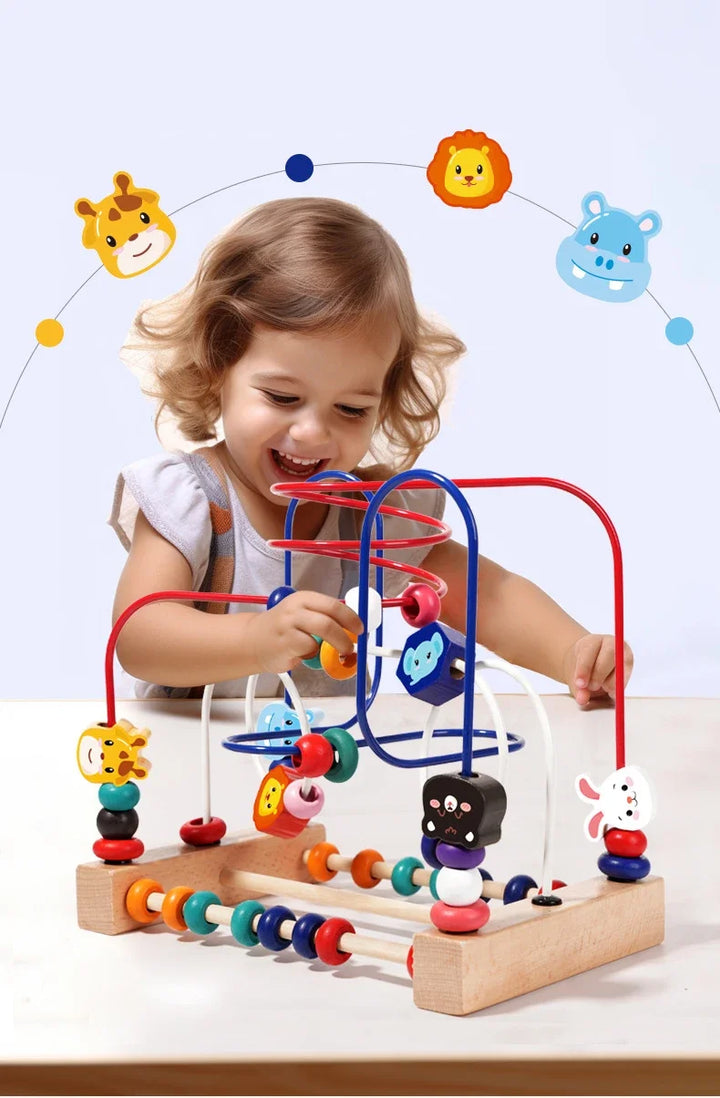 Montessori Baby Toys Wooden Roller Coaster Bead Maze Toddler Early Learning Educational Puzzle Math Toy for Children 2024