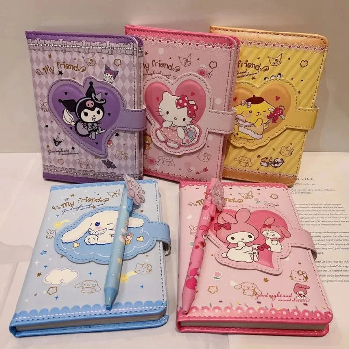 Sanrio Cinnamoroll Hello Kitty Notebook Gel Pen Kuromi Notepad Portable Notebook Stationery Set Office School Supplies Gifts