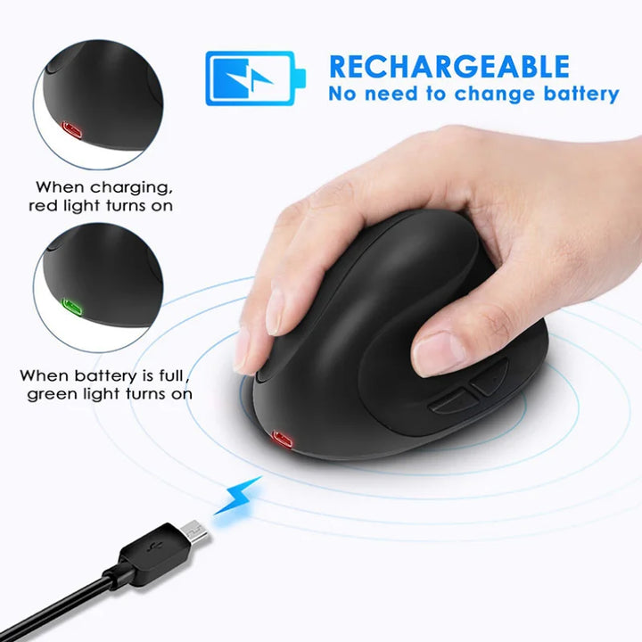 BTS-908 Hot Selling Rechargeable Vertical Mice Ergonomic Wireless Mouse