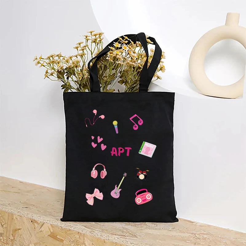 K-POP Hit Song APT. Canvas Tote Bag Best Trend Song Gift