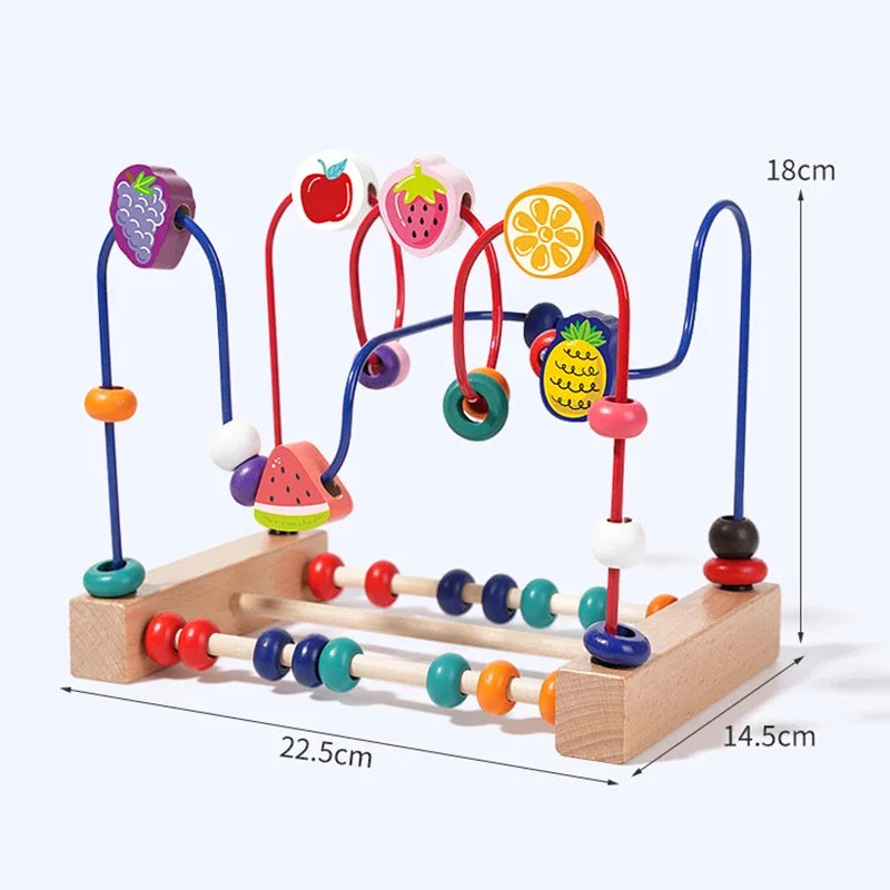 Montessori Baby Toys Wooden Roller Coaster Bead Maze Toddler Early Learning Educational Puzzle Math Toy for Children 2024