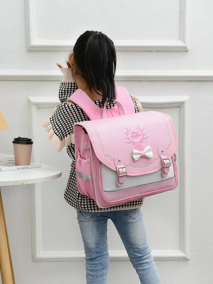 School Bags Girls Orthopedic Backpack Cute Waterproof SchoolBag for Teenage Flip Book Bag Student Grade 1-3 Mochilas Infantil