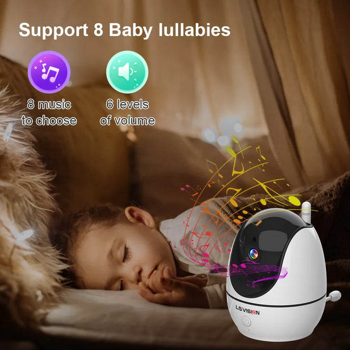 LS VISION 4.3 Inch Video Baby Monitor With Pan Tilt Camera 2.4G Wireless Two Way Audio Night Vision Security Cameras Babysitter