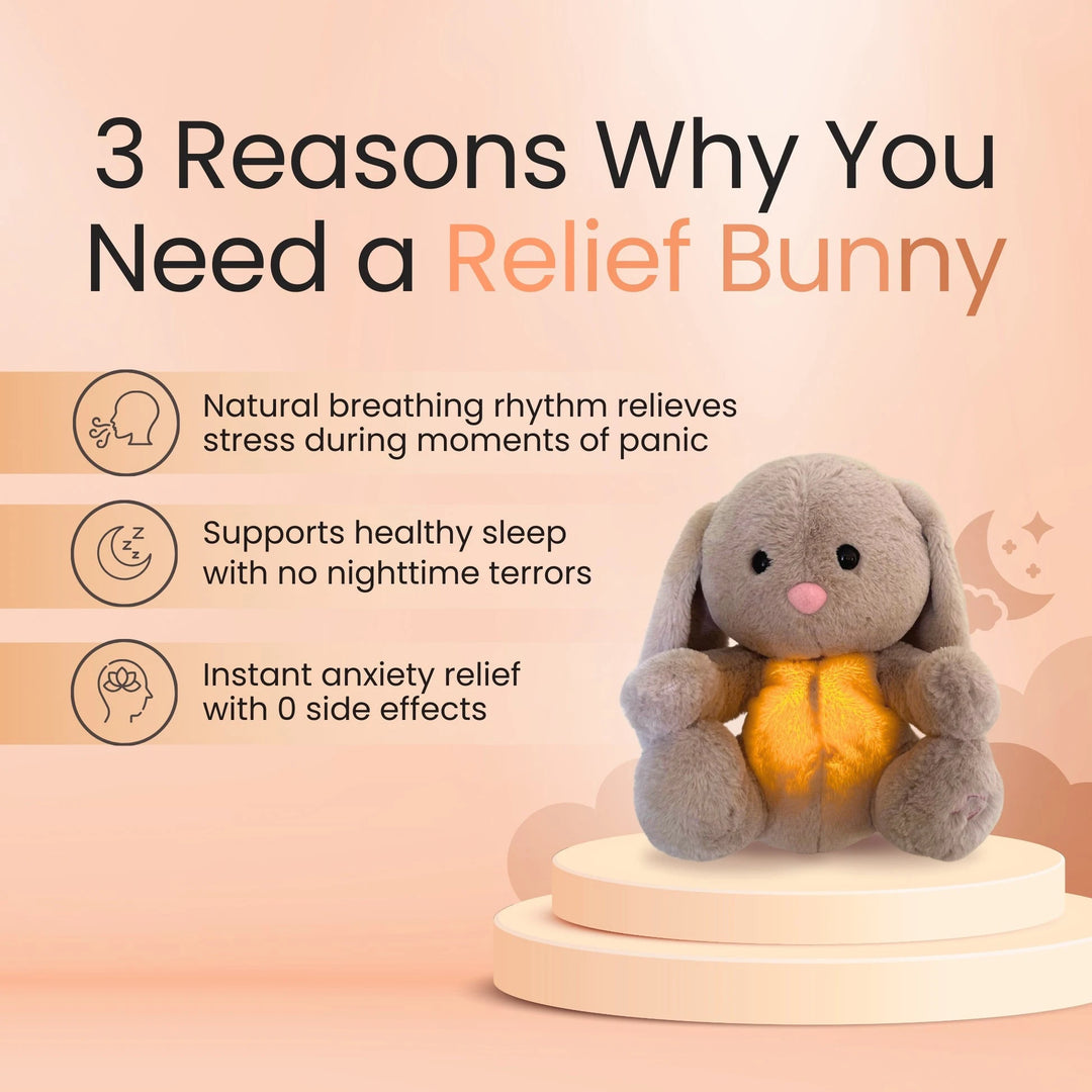 4 Models Breathing Plush Sensory Relief Bunny Toy with sleeping time baby for babies comforter Breathes Music night light toys