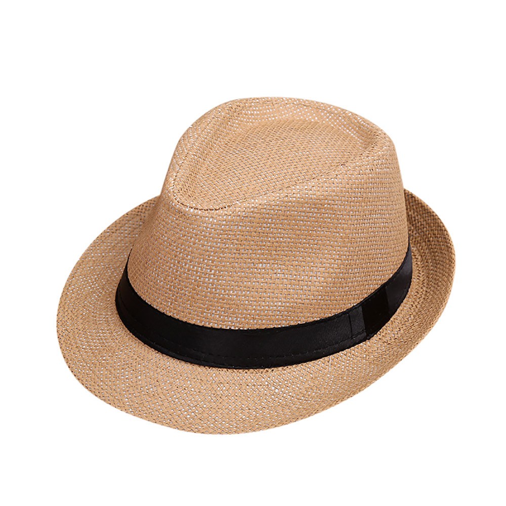 Children Kids Summer Beach Straw Hat Girls Boys Sunhat Jazz Panama Trilby Fedora Hat Gangster Cap Outdoor Breathable Hats кепка