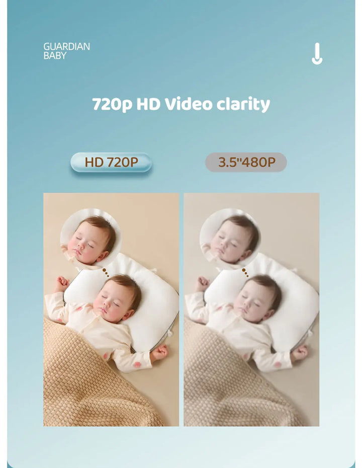 4.3 "video baby monitor with gimbal camera 2.4G wireless two-way audio night vision crying temperature detection security camera