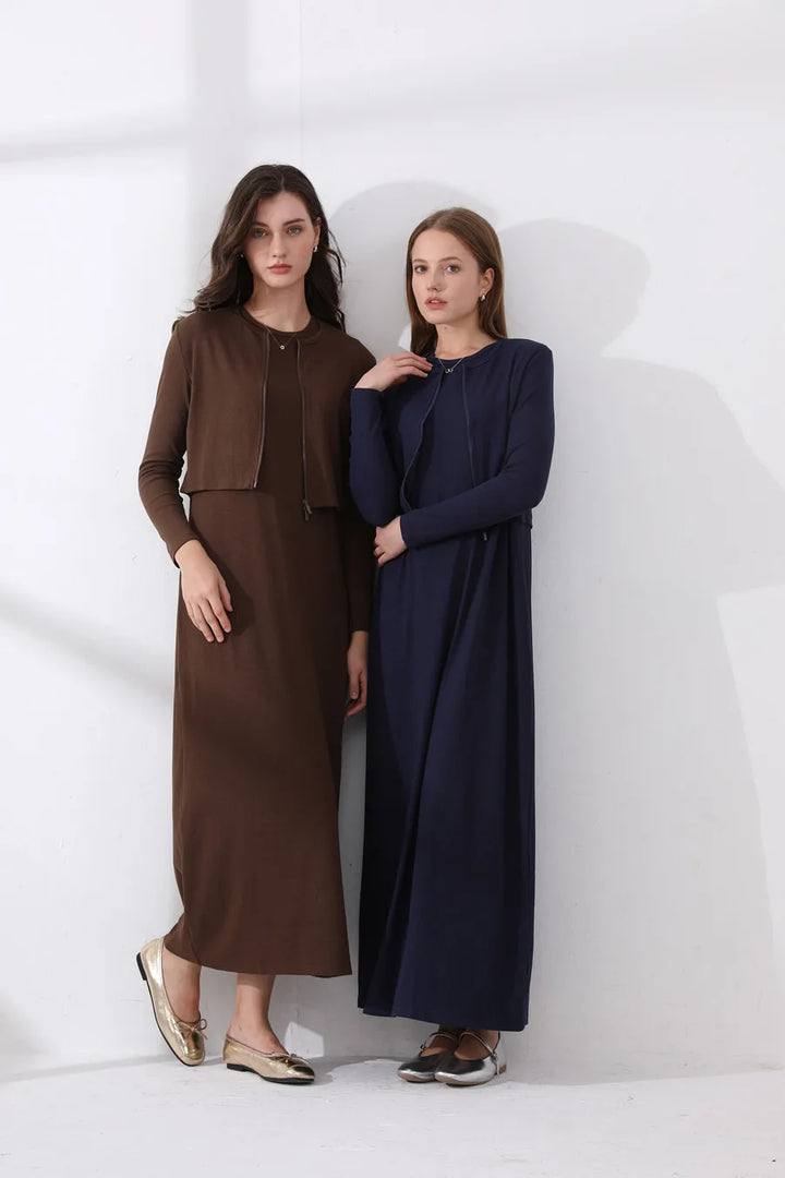 Woman cardigan Maxi Length long dress